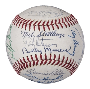 1972 New York Yankees Team Signed Baseball With 22 Signatures Including Munson (PSA/DNA)